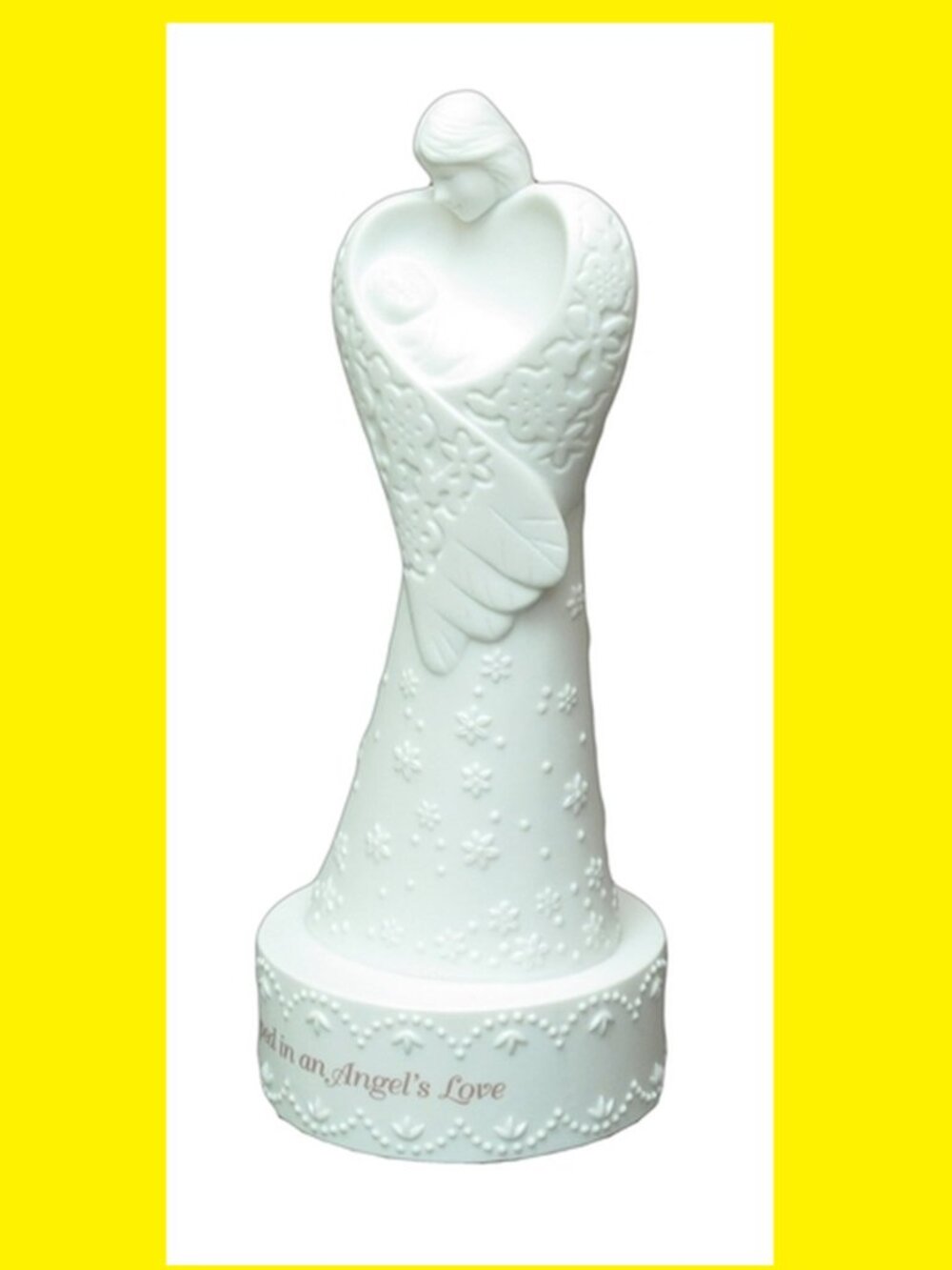 Roman Lace Illusions Angel Holding Baby Musical Figurine 9 1/2" tall 42424